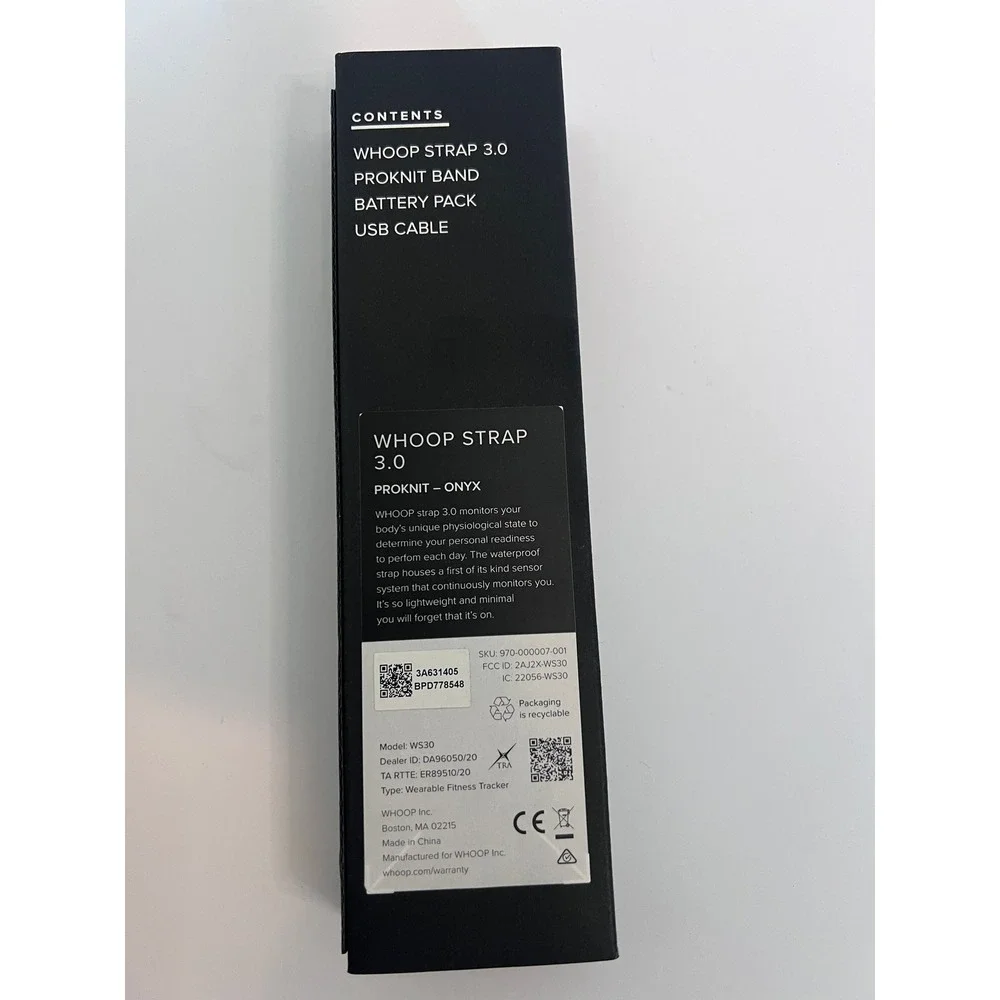 WHOOP Strap 3.0 Proknit Onyx Fitness Tracker Wearable Model WS30 New In Box
